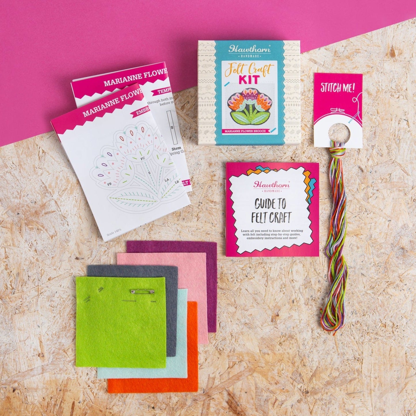 'Penelope' Flower Felt Craft Brooch Kit for Beginners