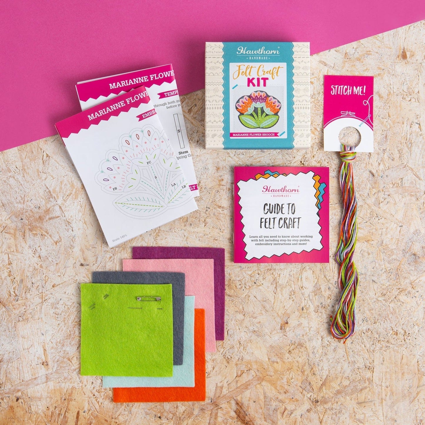 Ginger Cat Felt Craft Brooch Kit for Beginners