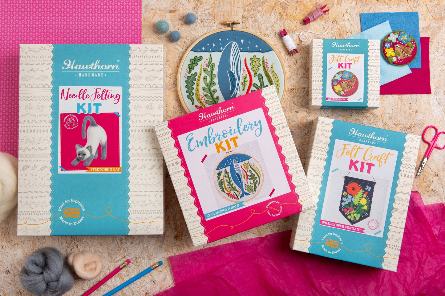 'Stargazing Whale' Ocean Embroidery Kit for Beginners