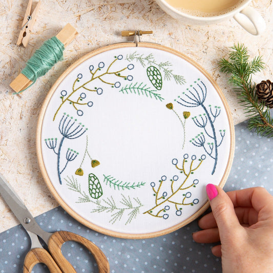 'Wintertide' Festive Wreath Embroidery Kit for Christmas
