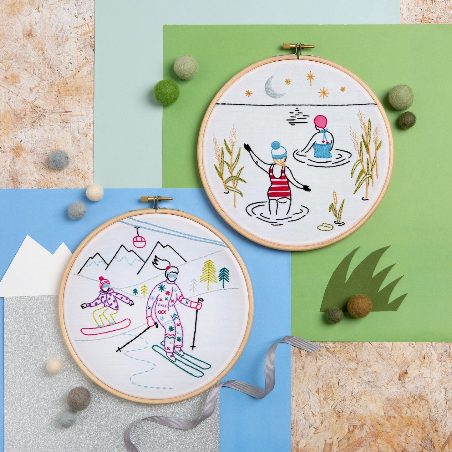 'Swim' Wild Swimming Embroidery Kit for Beginners