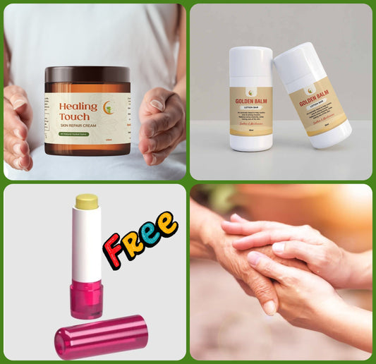HEALING TOUCH SET - Healing Touch & Golden Balm - Small & Large with FREE Lip Balm