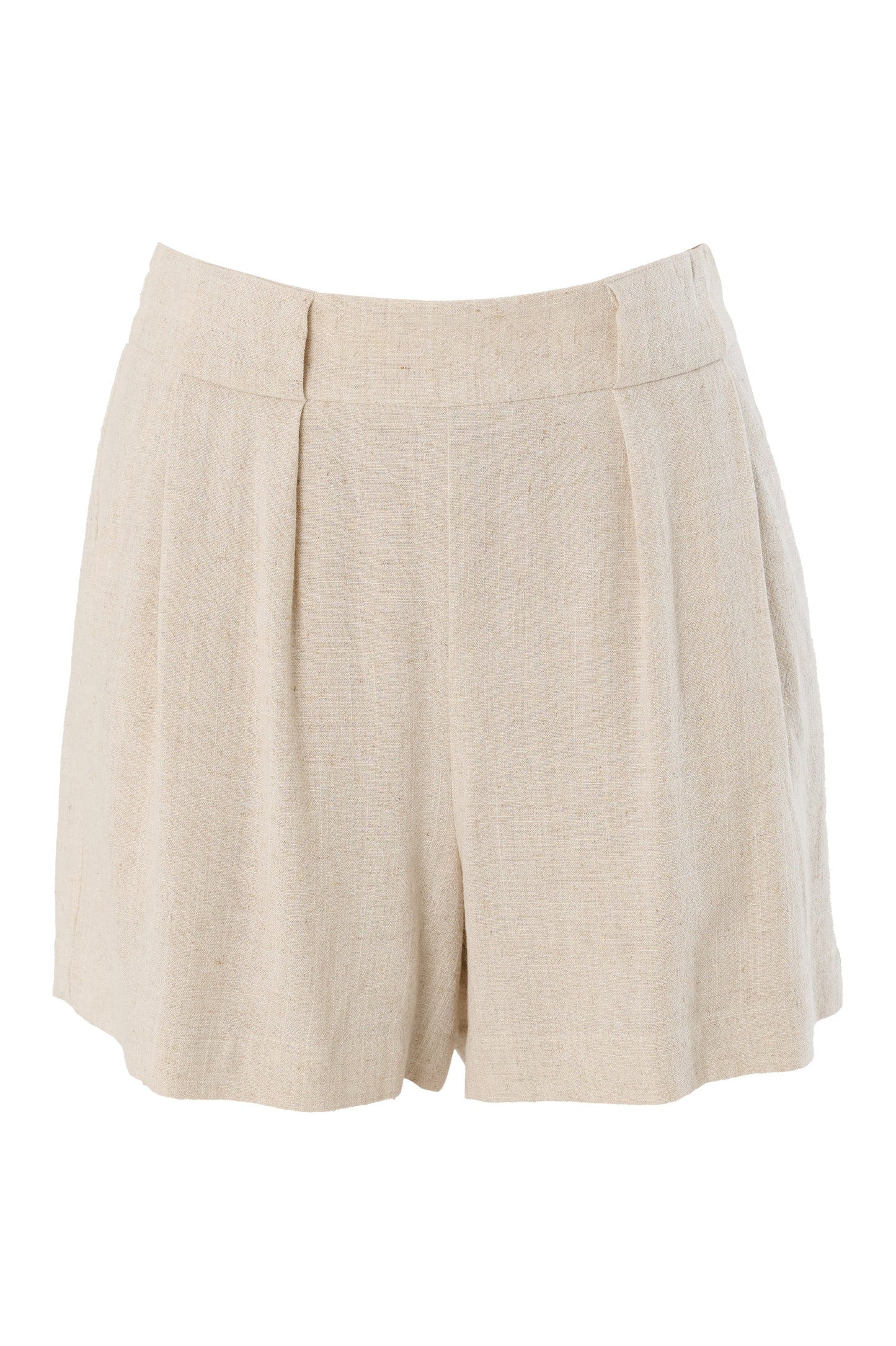 Hilton Linen Mix Shorts - Natural