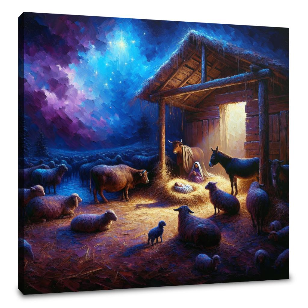 Divine Nativity Night Canvas