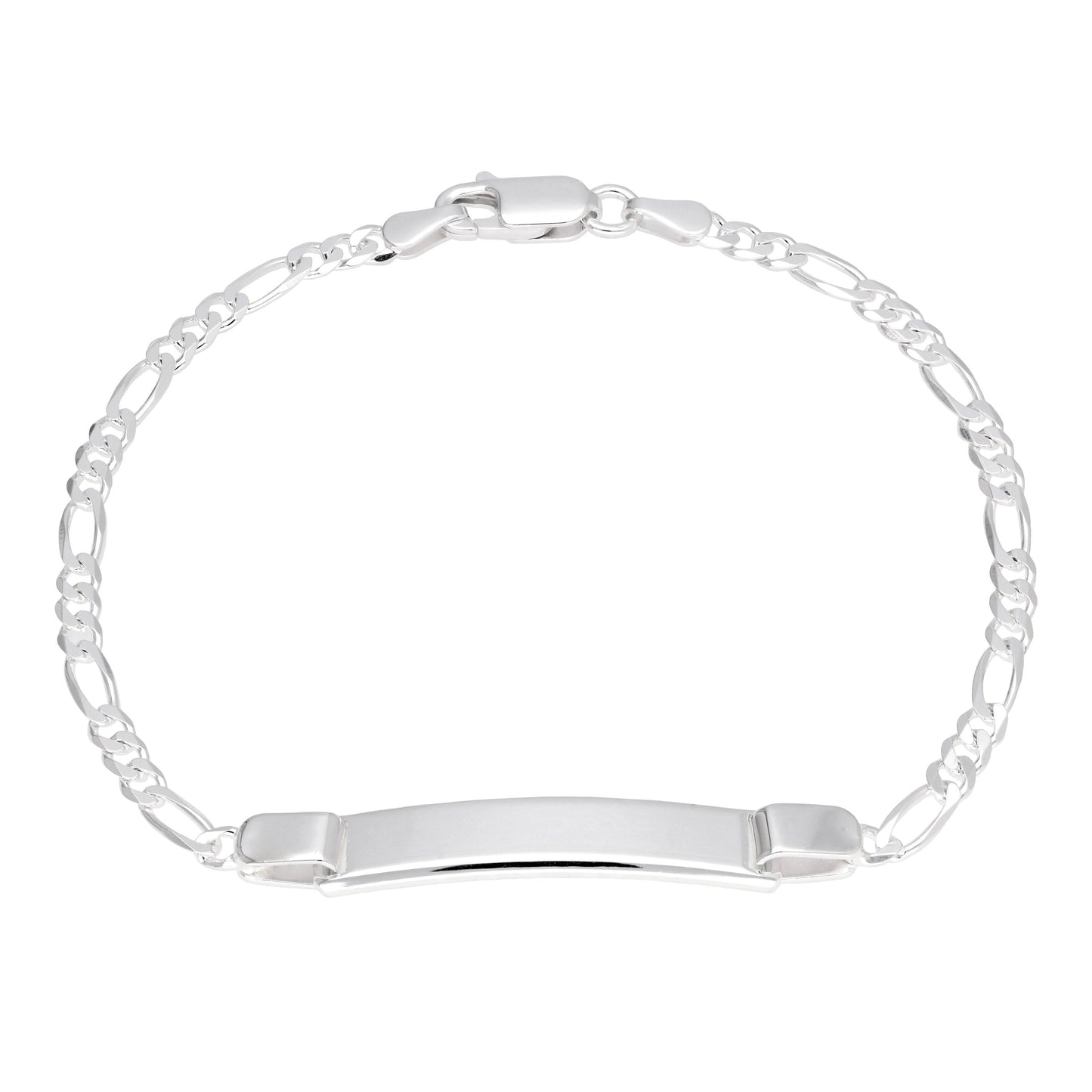 Sterling Silver Figaro ID Identity Bracelet Adult & Child