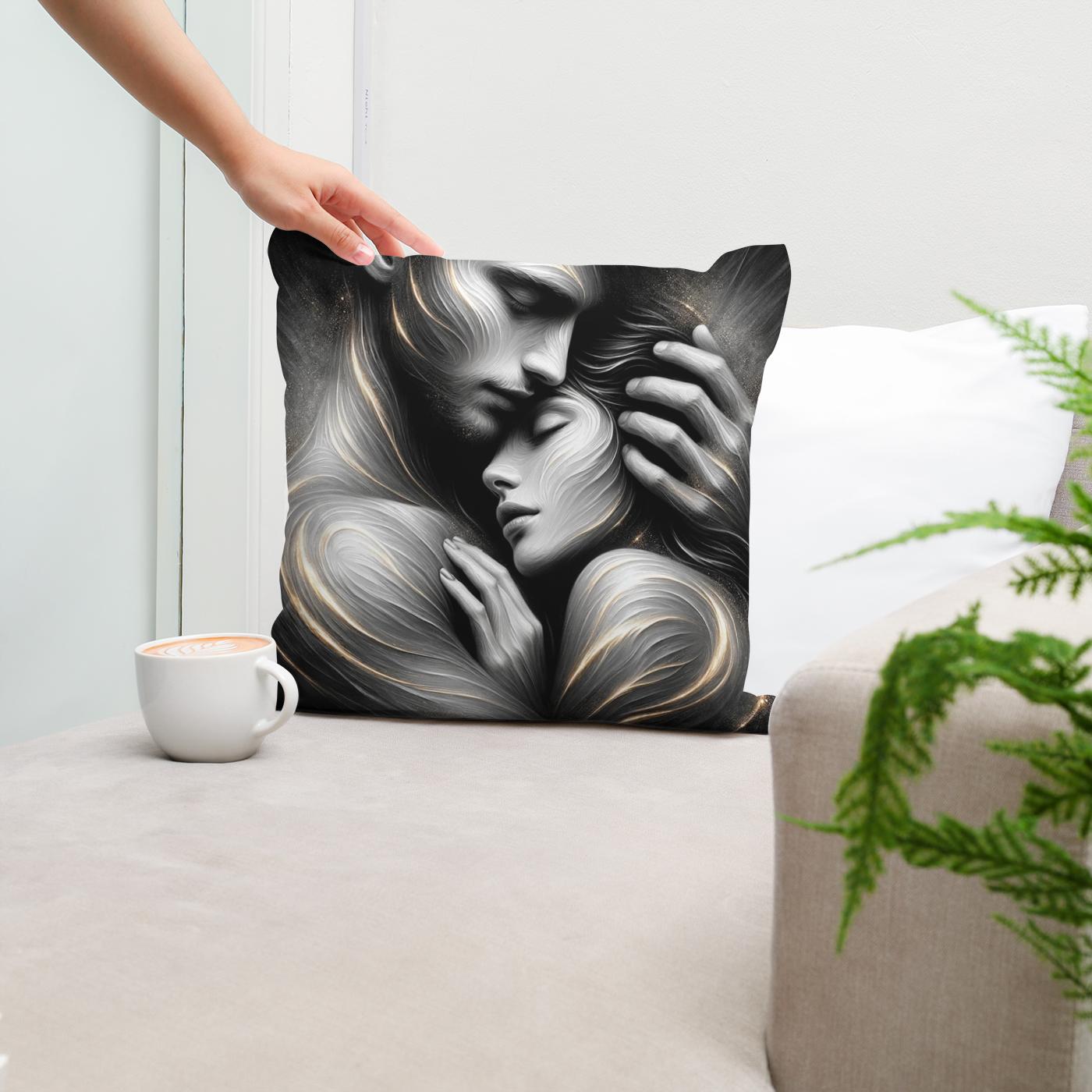 Embrace: Souls United in Love Cotton Cushion