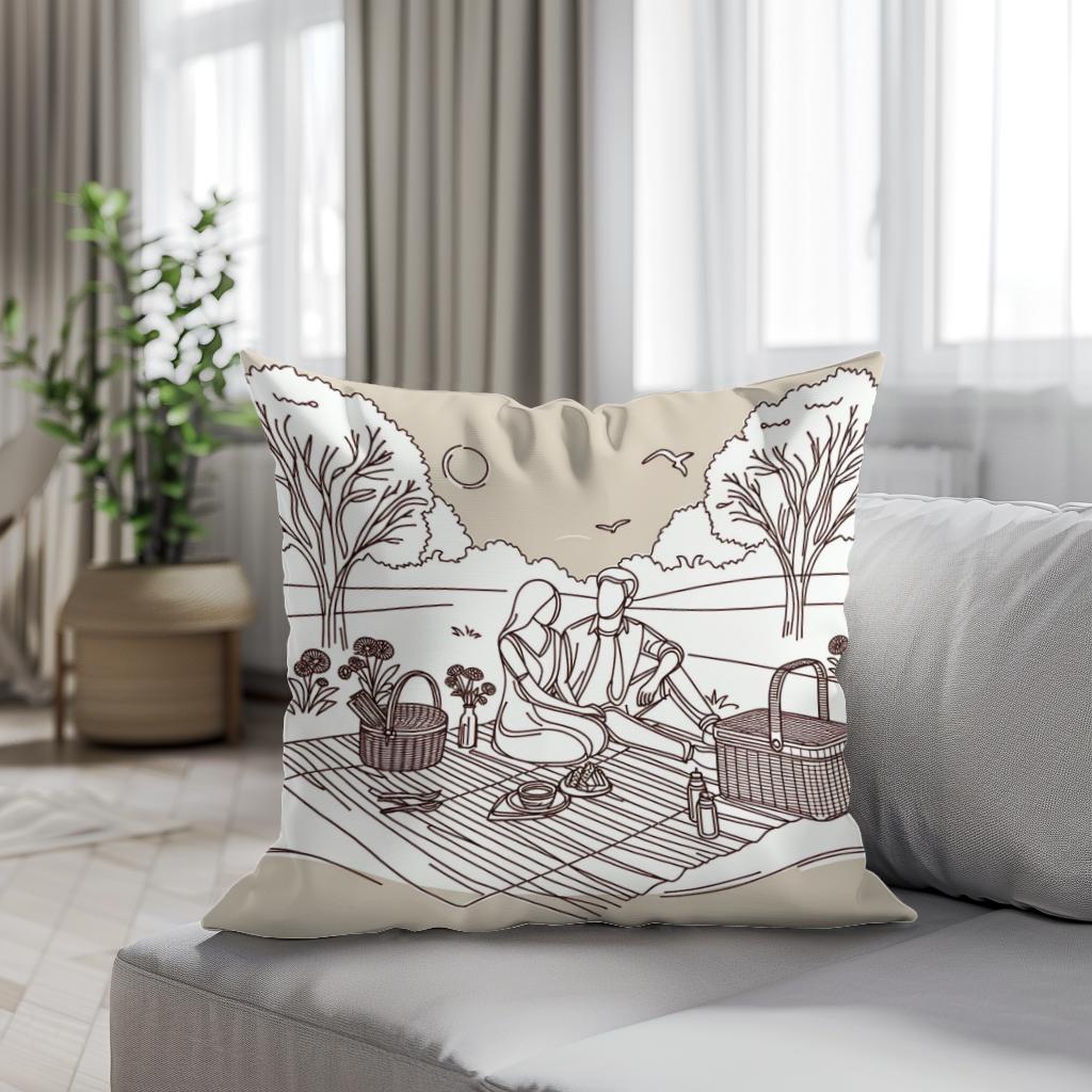 Picnic Moments Cotton Cushion