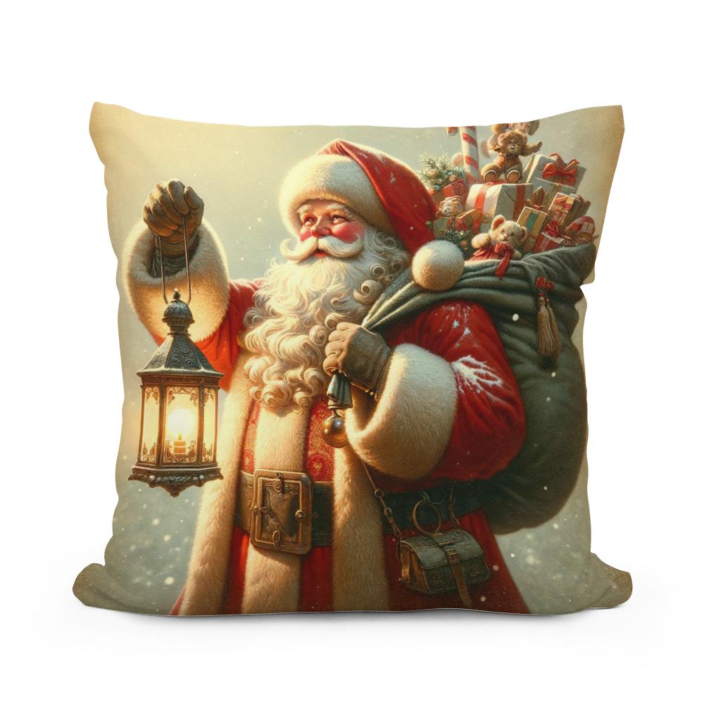 Vintage Holiday Cheer Cotton Cushion