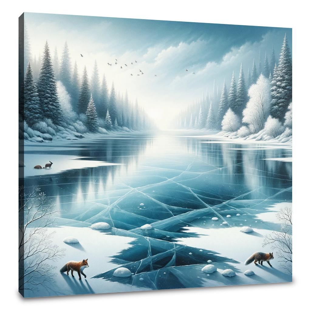 Frozen Lake Tranquility Canvas