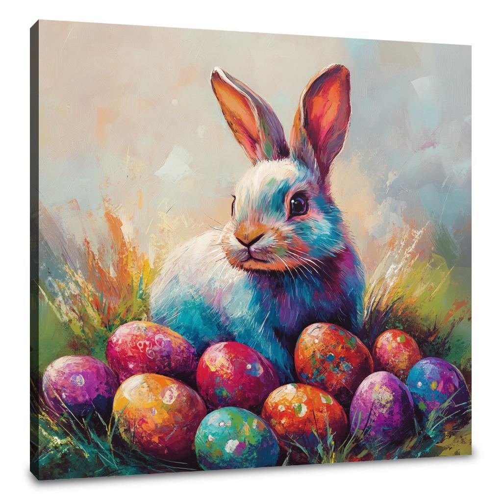 Bunny and Easter Eggs Canvas