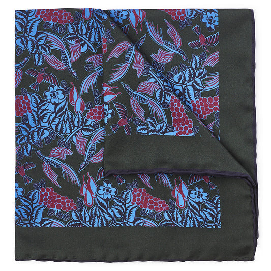 Grape Vines In Olive Pocket Square
