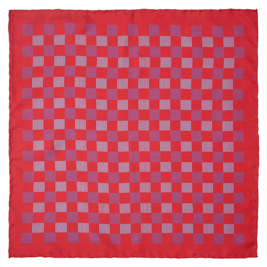 Countryside Hare (Wool & Silk Mix) Pocket Square In Wine
