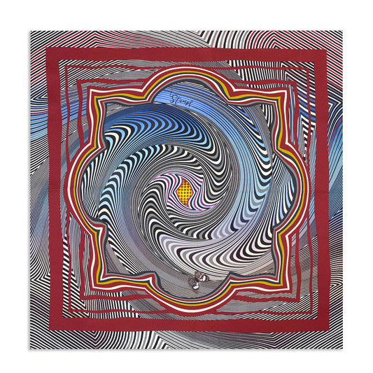 Zig Zag Cobalt Pocket Square