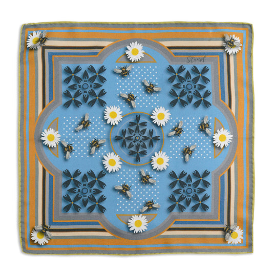Polka Dot Bee Classic Orange Pocket Square