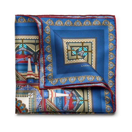 Liverpool Street Station in Blue Pocket Square