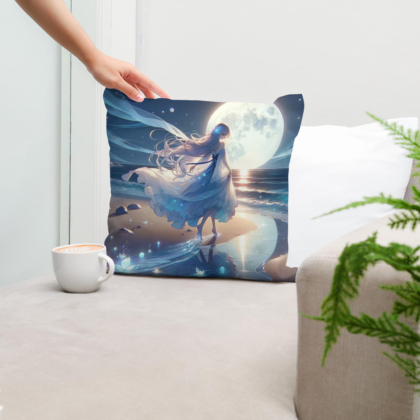 Mystic Moonlight Dance Cotton Cushion