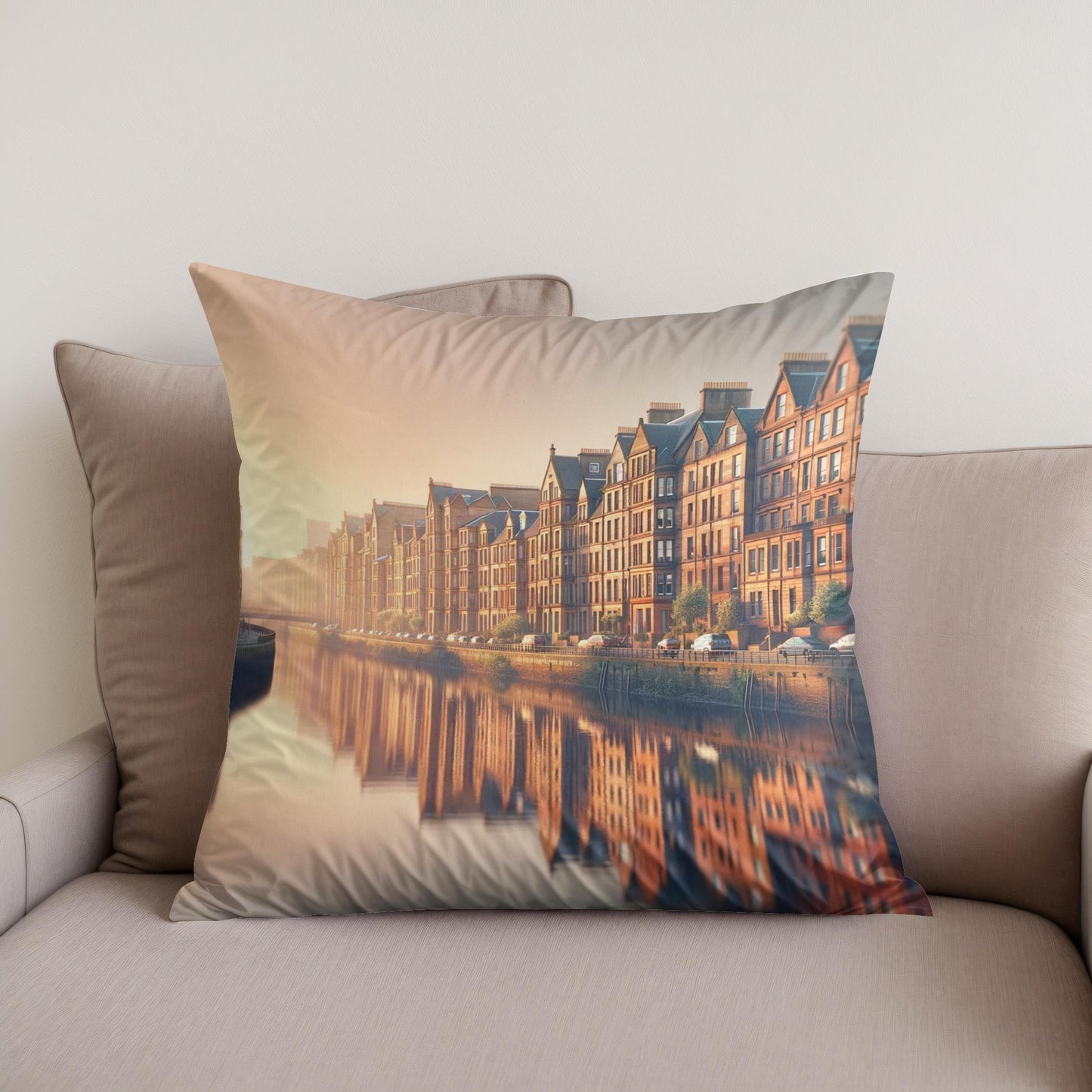 Sunset Serenity Glasgow Cotton Cushion