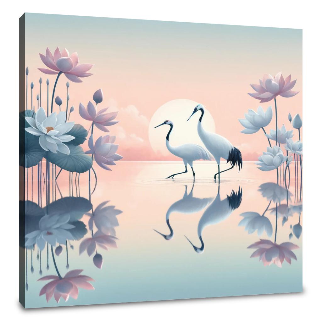 Graceful Cranes Canvas