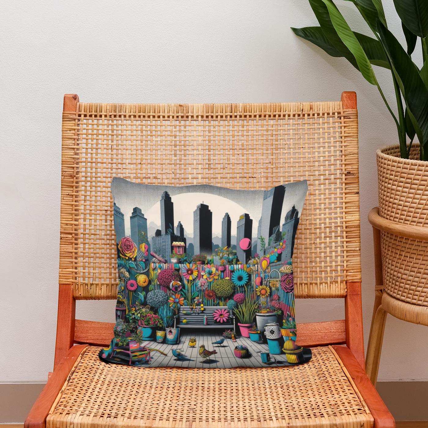 Urban Pop Garden Extravaganza Cotton Cushion