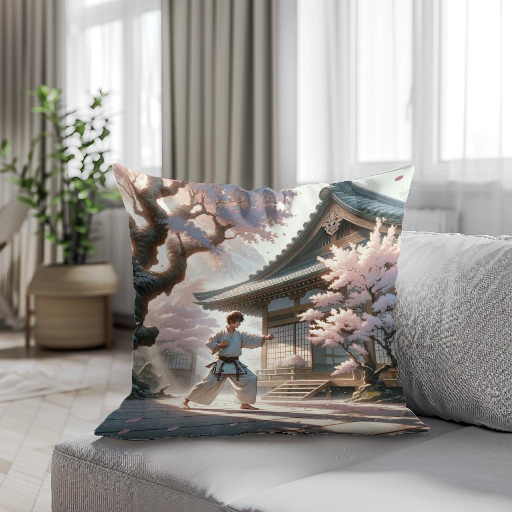 Cherry Blossom Dojo Cotton Cushion