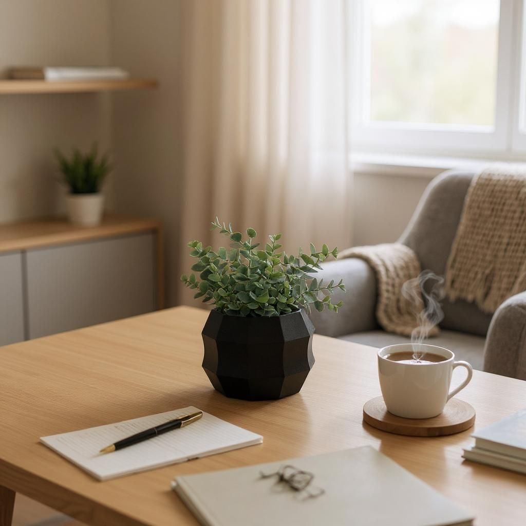 Minimalist Decagonal Flowerpot | Modern Geometric Planter