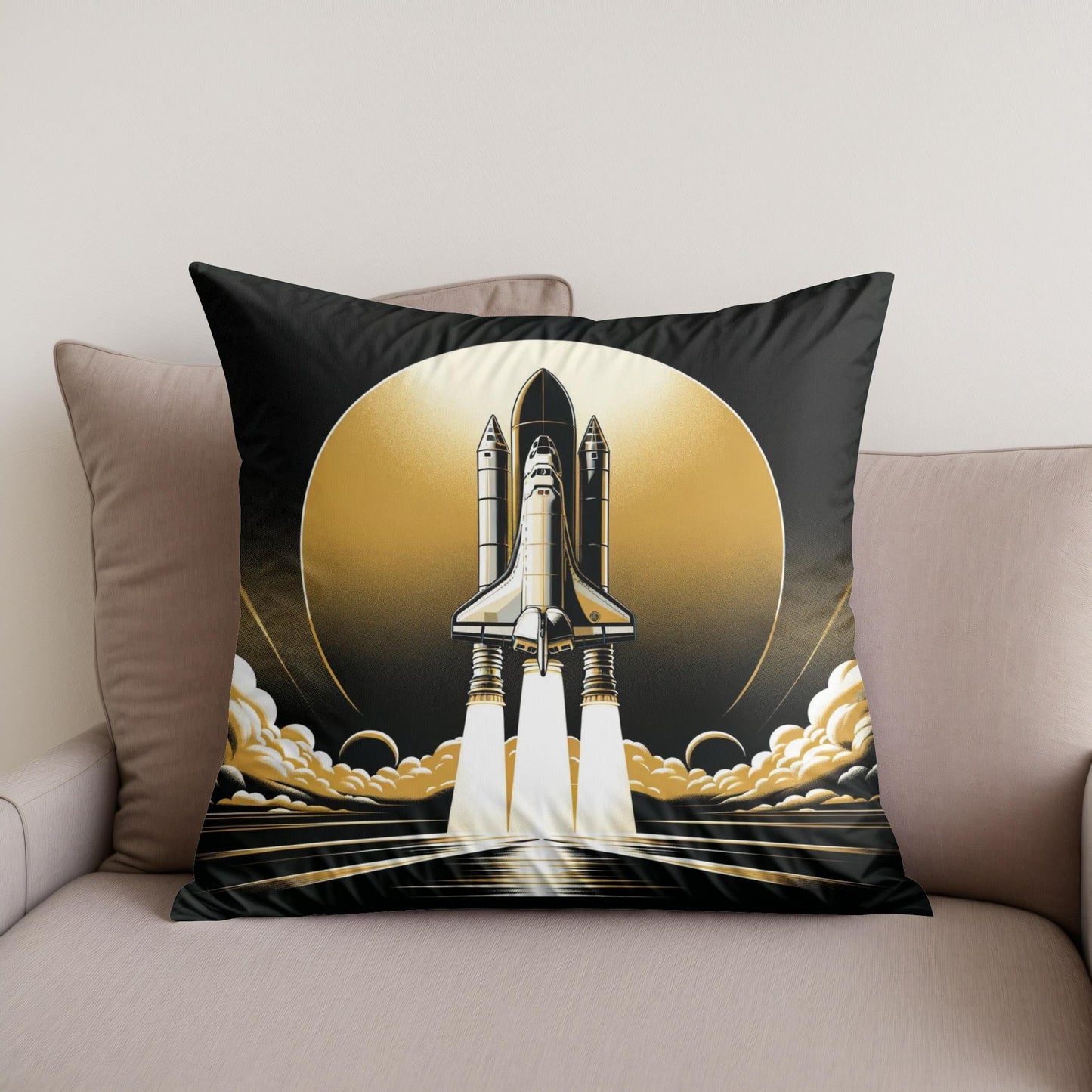 Golden Ascent Odyssey Cotton Cushion