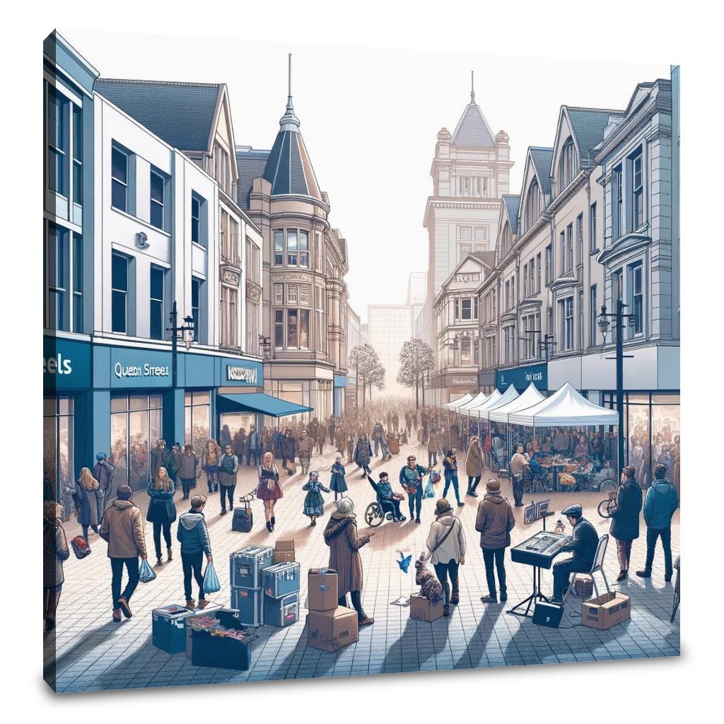 Queen Street Cardiff Canvas