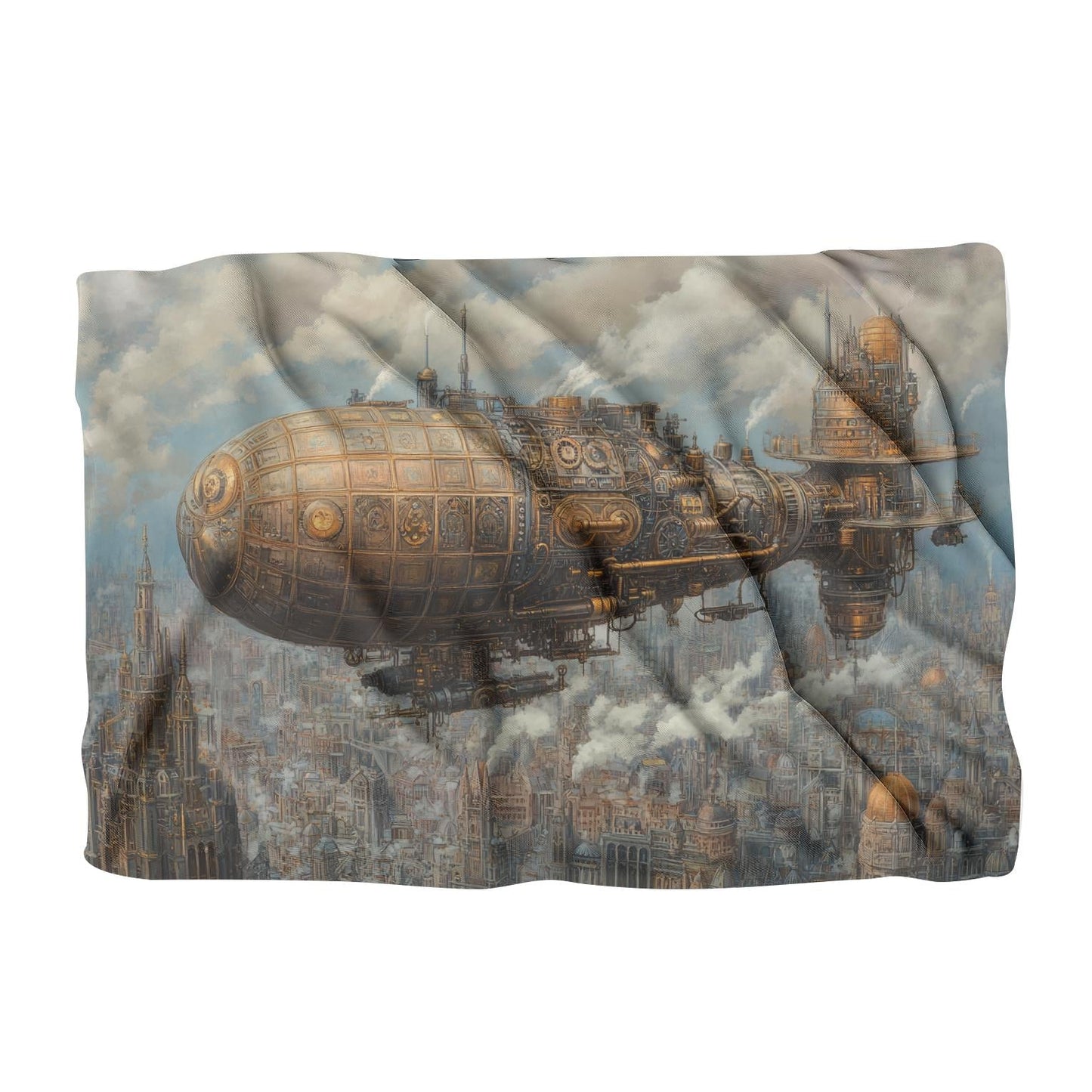 Enchanted Airship Over Mechanical Blanket