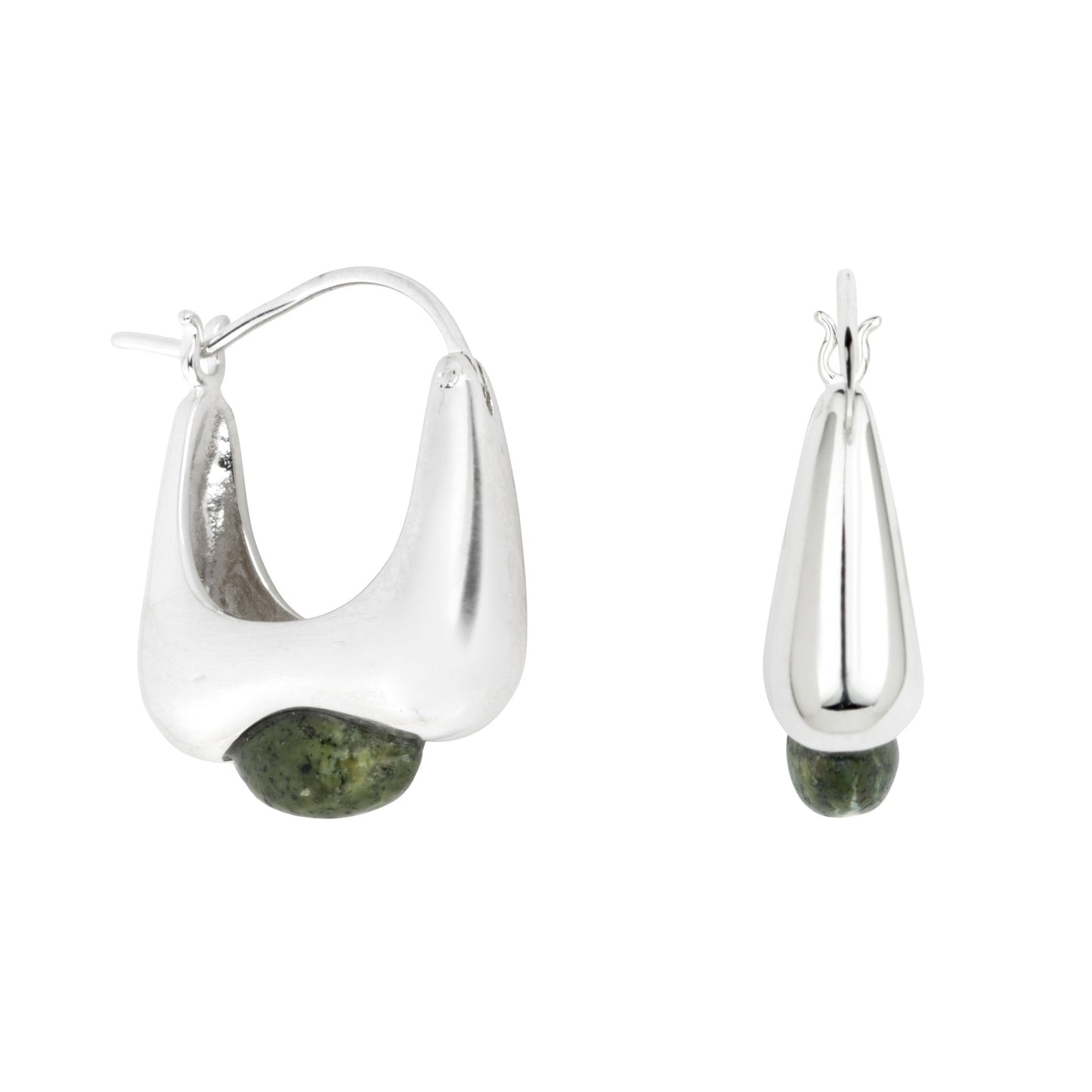 Aurora Hoops Zebra Jasper Silver