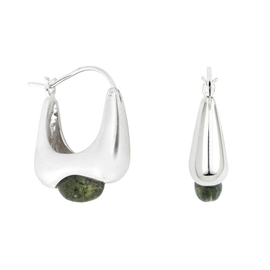Aurora Hoops Zebra Jasper Silver