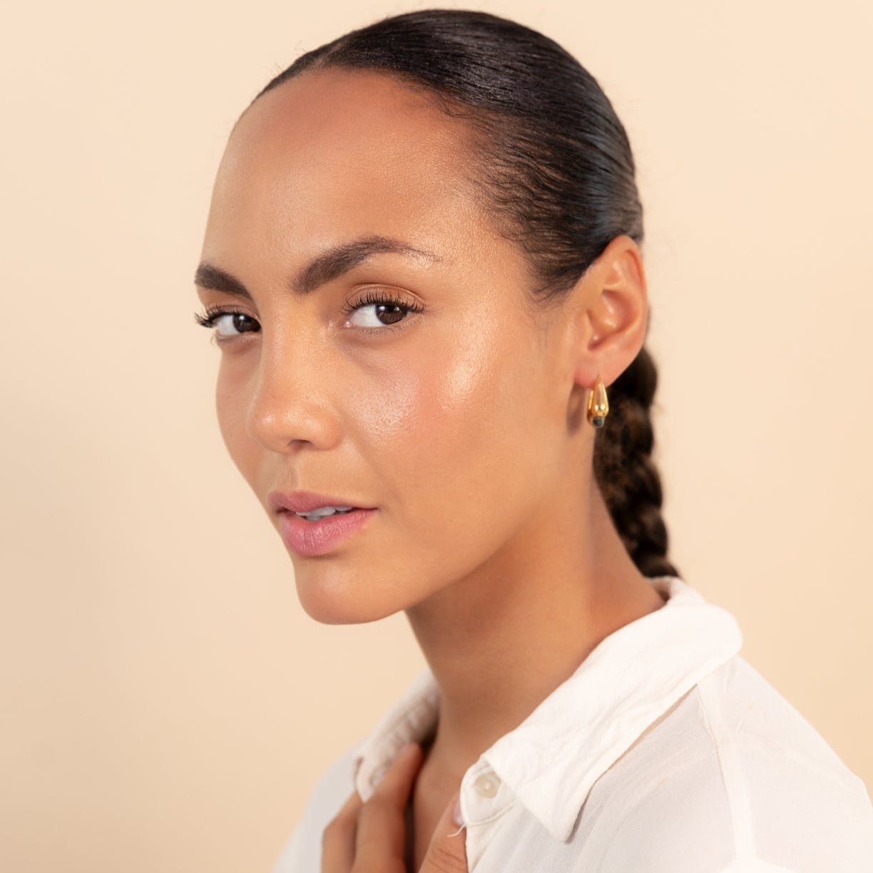 Aurora Hoops Zebra Jasper Gold