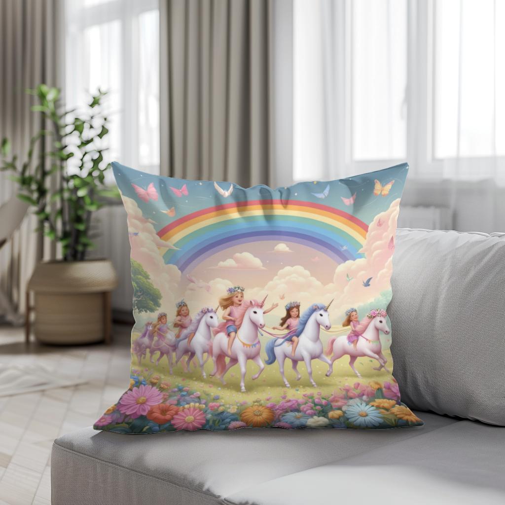 Unicorn Parade Cotton Cushion