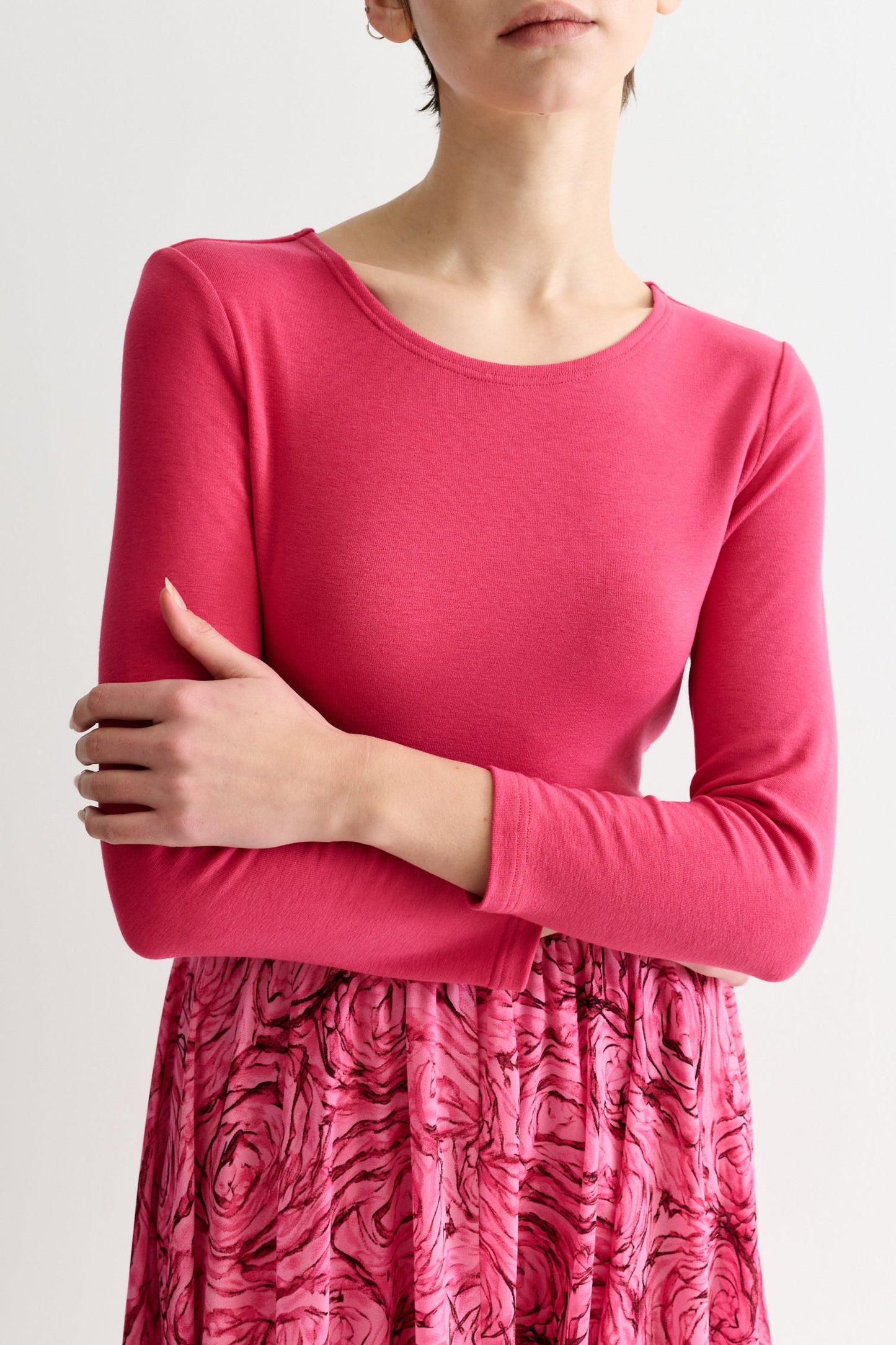 Huxley Rosechild Jersey Top Circle Skirt Midi Dress - Pink