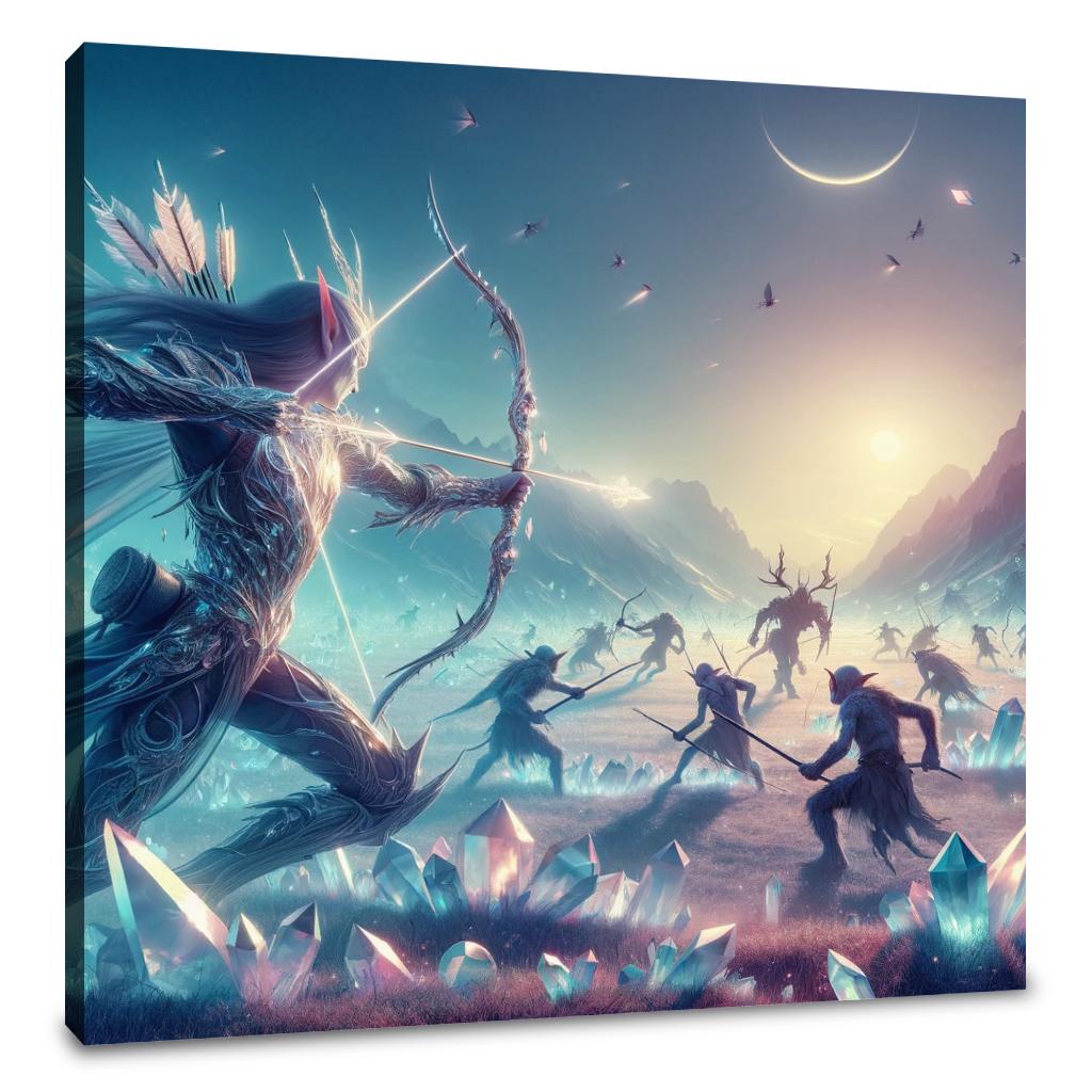 Moonlit Crystal Skirmish Canvas