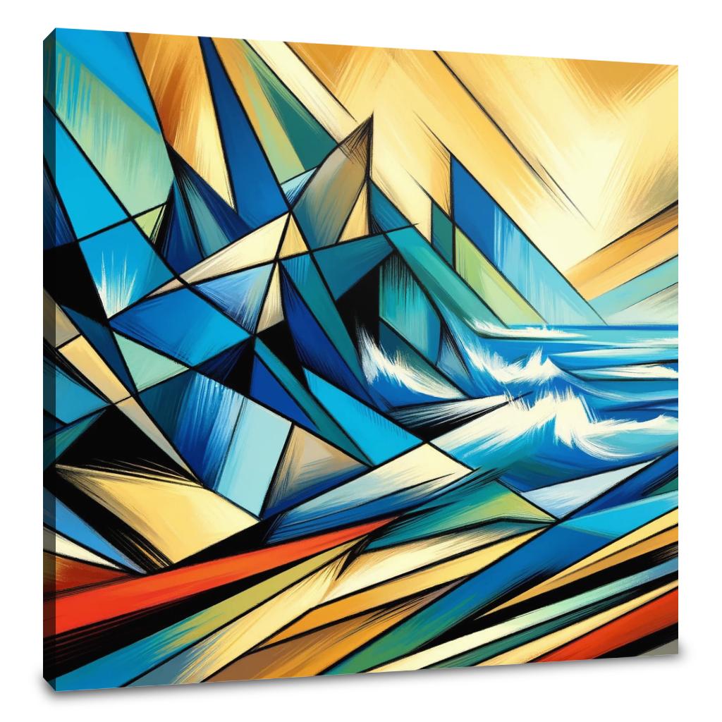 Cubist Waves Canvas