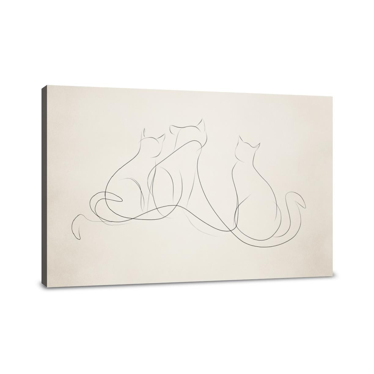 Three Cats Wave Canvas