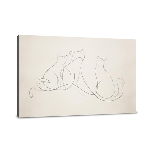 Three Cats Wave Canvas