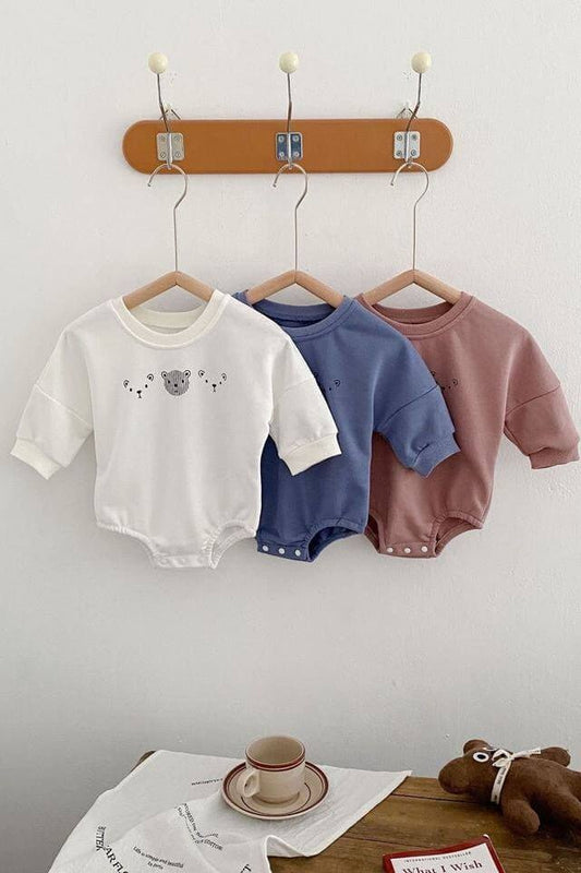 Joy Bear Bodysuit, White, Purple or Blue