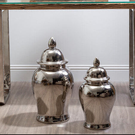 Kensington Townhouse Small Ceramic Silver Jar