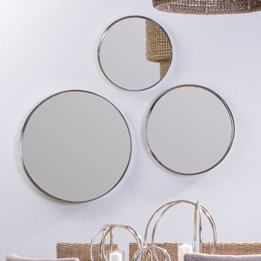 Leonov Large Nickel Finish Wall Mirror
