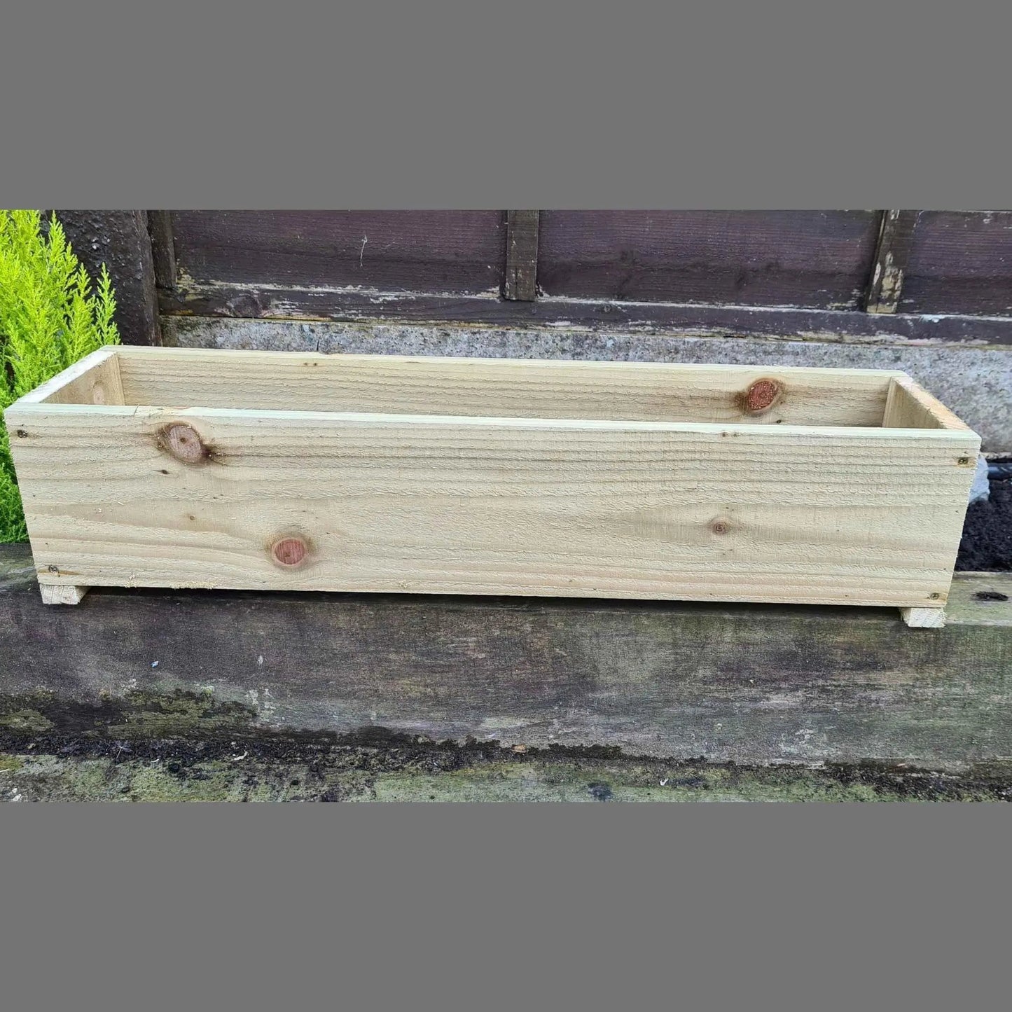 Handmade rustic wooden garden planters