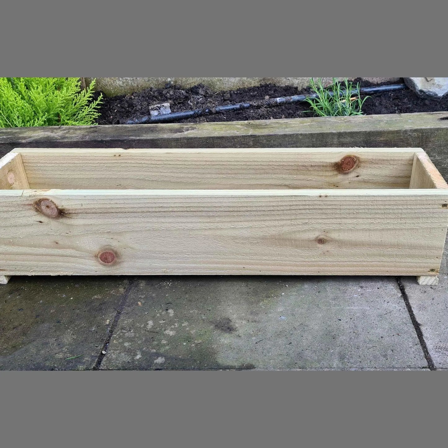 Rustic wooden garden planters 20cm wide
