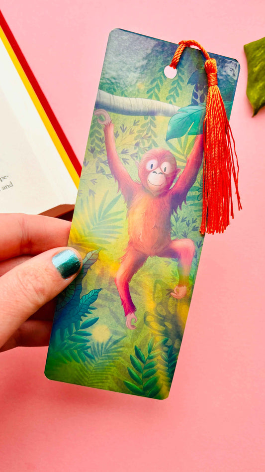 Orangutan Bookmark – Handmade Wildlife Bookmark for Book Lovers