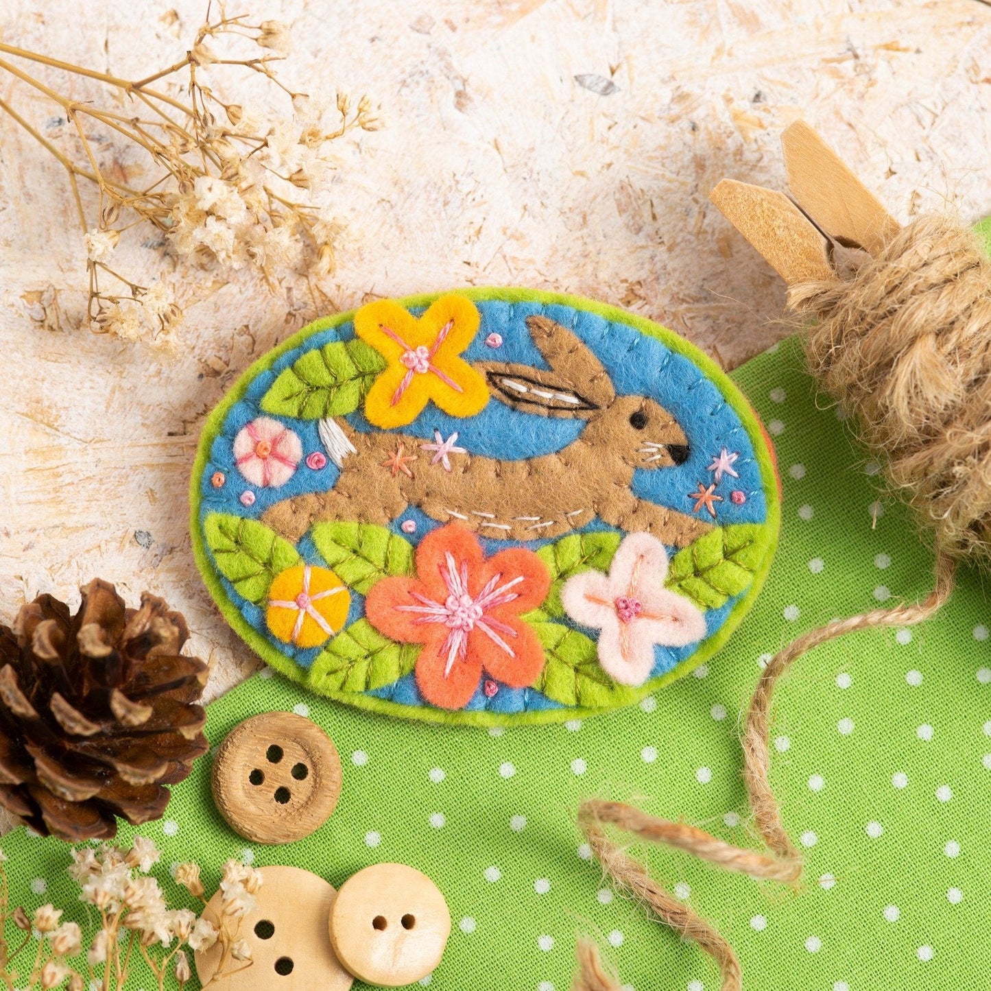 Hare Felt Craft Brooch Kit for Beginners