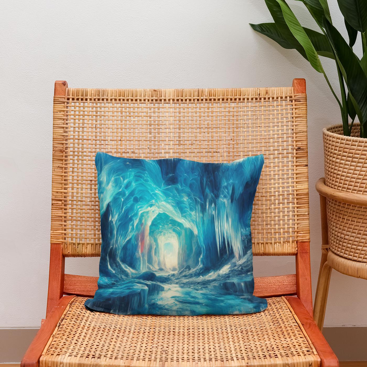 Ice Cave Wonders Cotton Cushion
