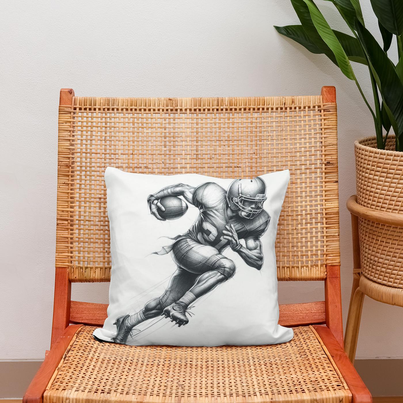 Agile Football Sketch Cotton Cushion