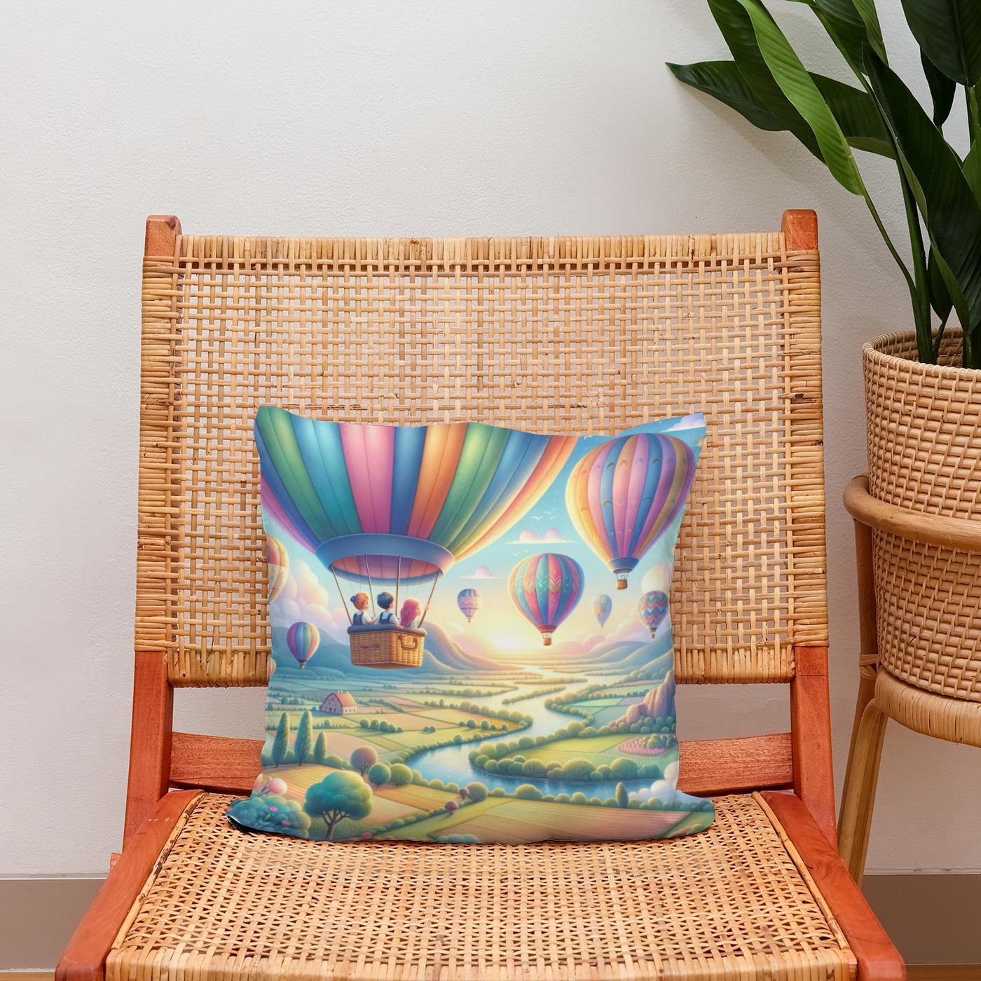 Balloon Adventure Cotton Cushion