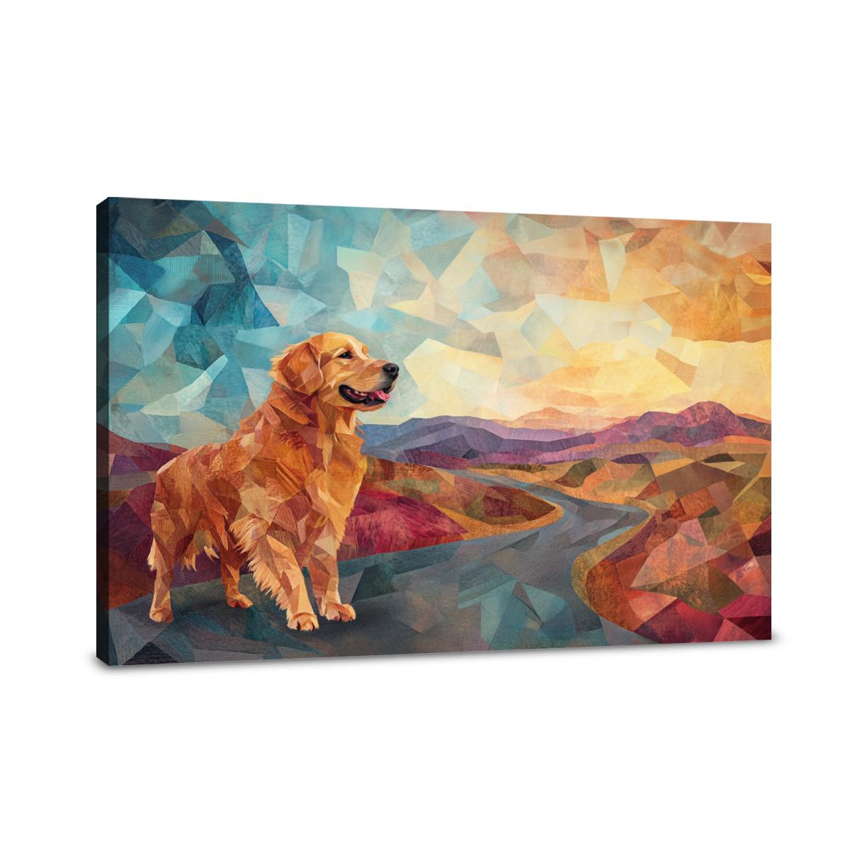 Geometric Golden Retriever Canvas