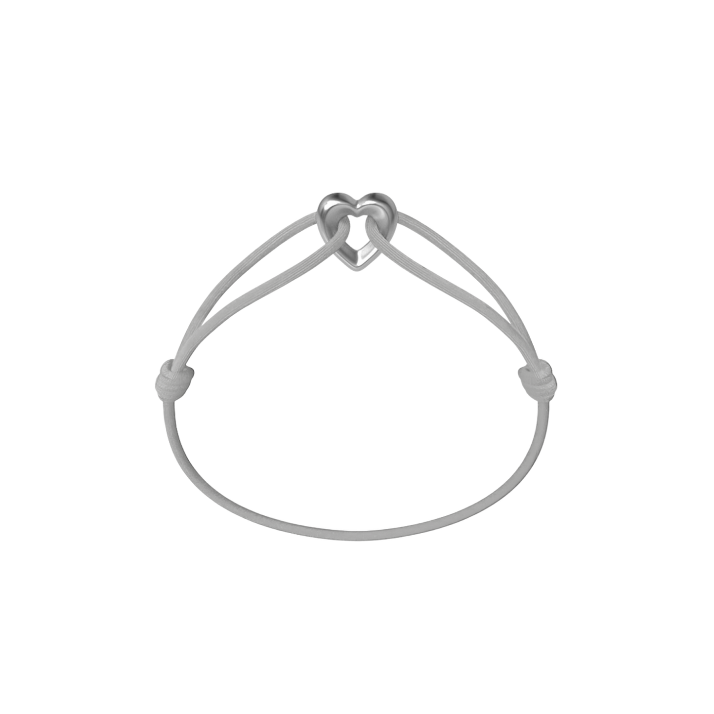 Silver Heart Cord Bracelet