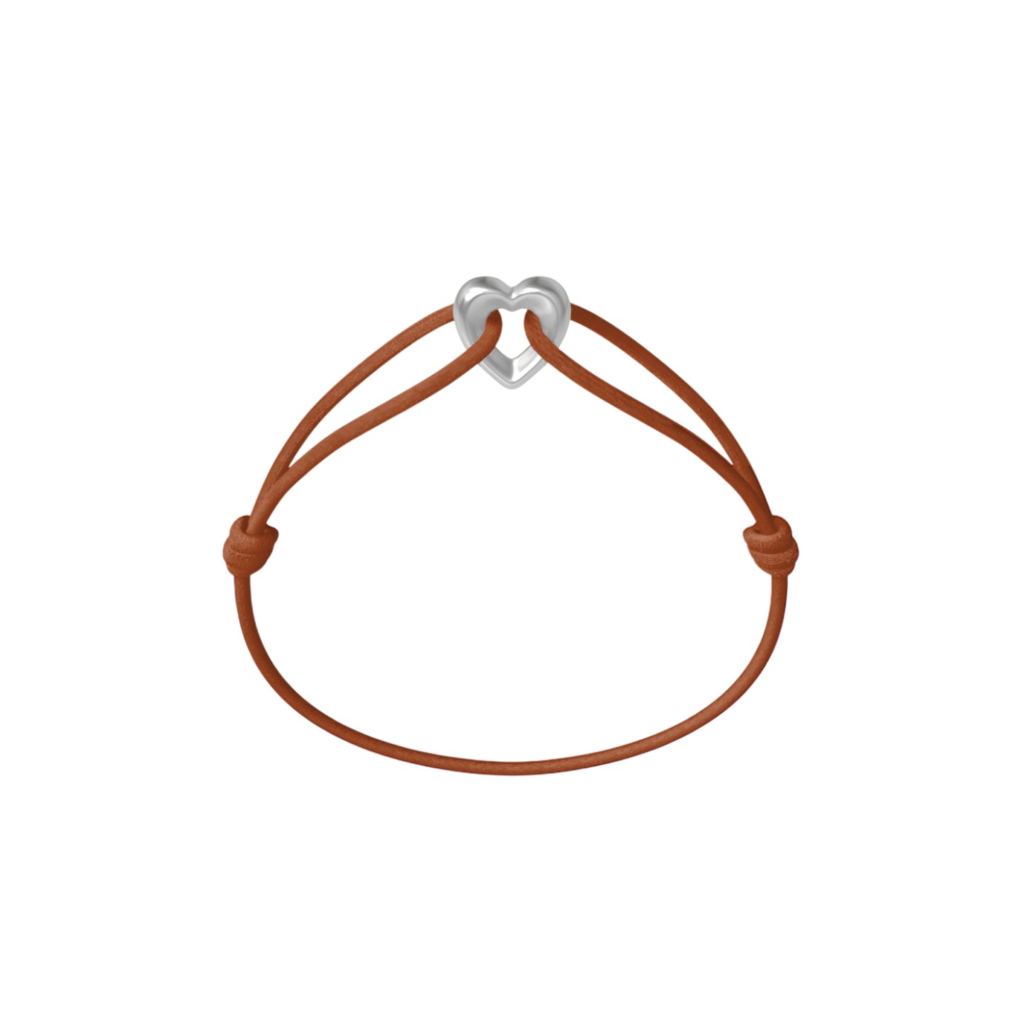 Silver Heart Cord Bracelet